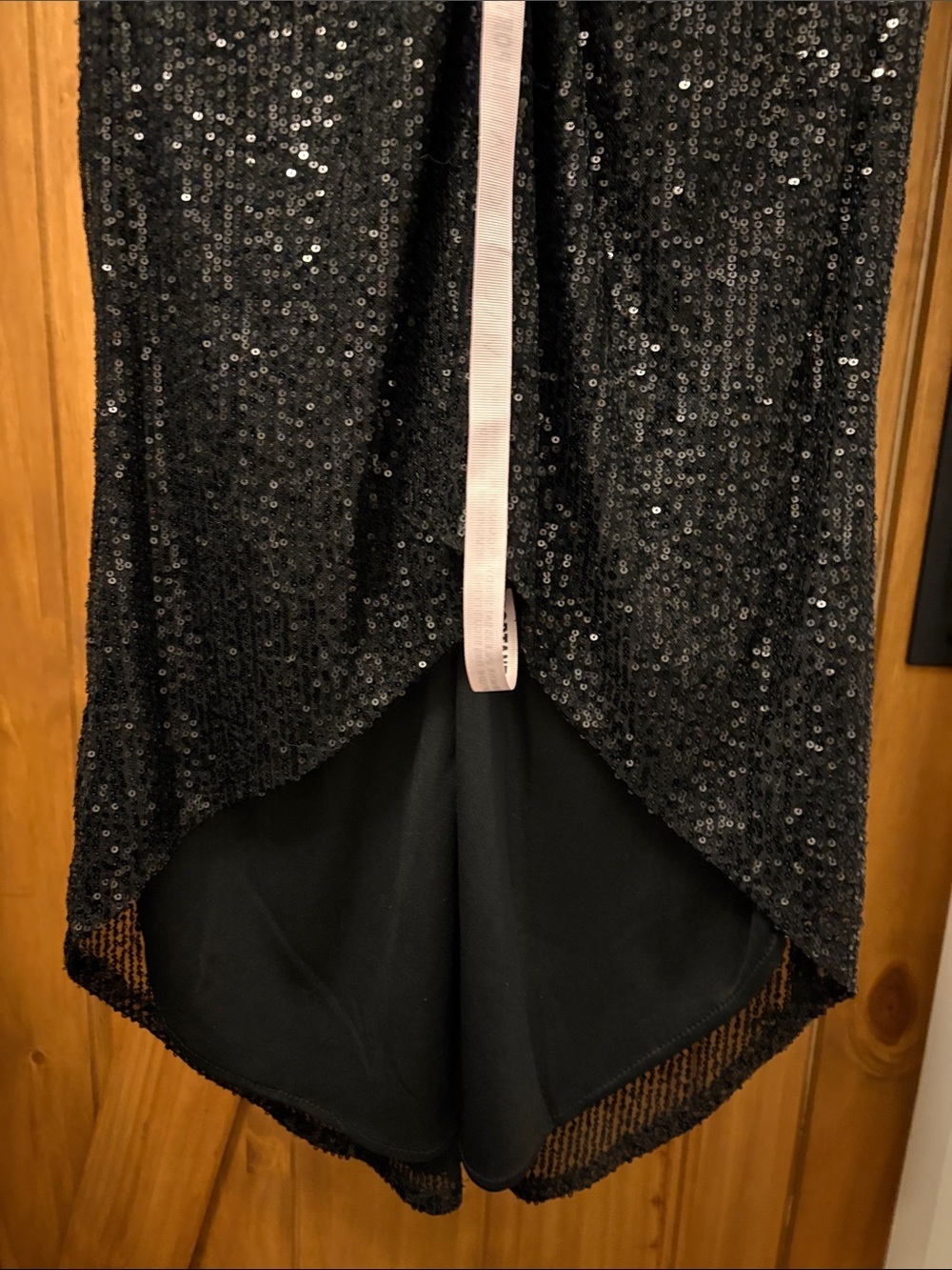 Mac Duggal 26548 Black Sequined High Low Front Twist MIDI Size 6 NWT - Picture 2 of 9